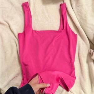 Women's Pink Sleeveless Bodysuit